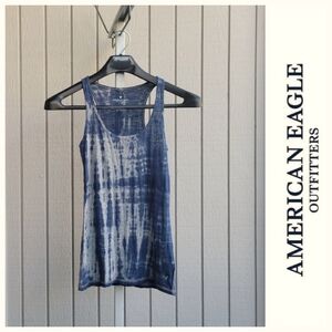 AEO | Tie-Dye Halter Tank Top NWOT grey & blue X-Small